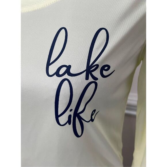 Lake Life Buggs Island Lake Yellow Long Sleeve Tee Size X-Small - Picture 2 of 5
